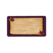 Herfstbladeren, verouderd papier LOOK blanco adres Etiket (Voorkant)