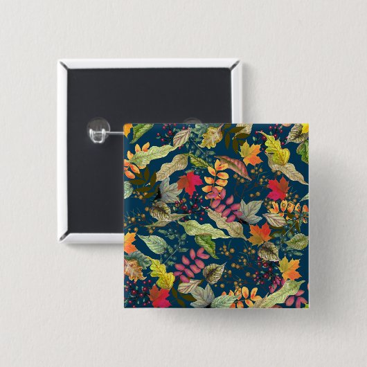 Herfstbladeren Vierkante Button 5,1 Cm (Voorkant /achterkant)