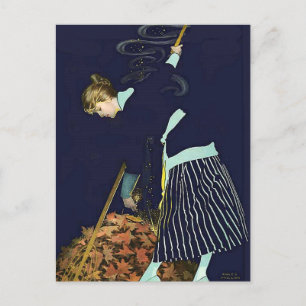 Herfstbladeren Vuur door C Coles Phillips Briefkaart