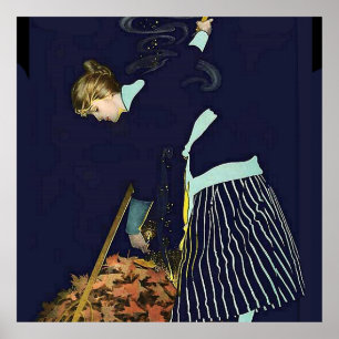 Herfstbladeren Vuur door C Coles Phillips Poster