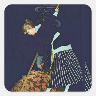 Herfstbladeren Vuur door C Coles Phillips Vierkante Sticker
