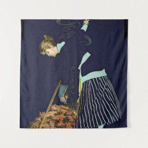 Herfstbladeren Vuur door C Coles Phillips Wandkleed
