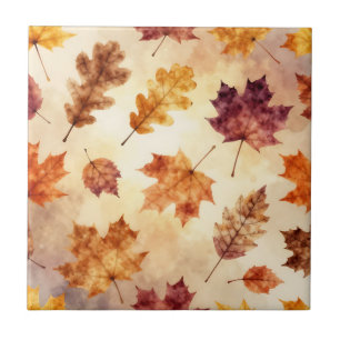 Herfstbladeren Watercolor Herfstpatroon Tegeltje