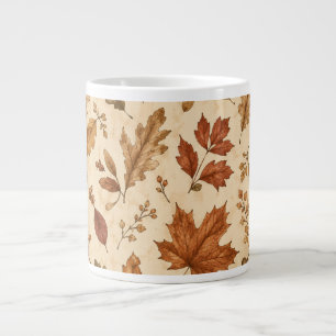 Herfstbladeren Watercolor Patroon Extra Grote Beker