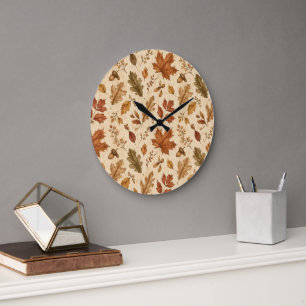 Herfstbladeren Watercolor Patroon Grote Klok