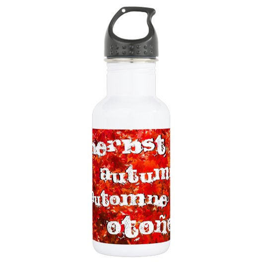 Herfstbladeren Waterfles (Voorkant)