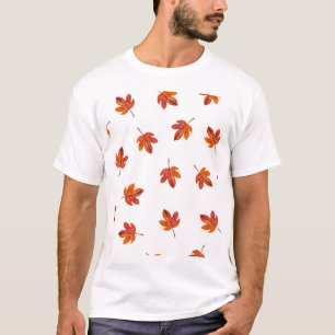 Herfstbladeren Waterverf Hand getrokken T-shirt