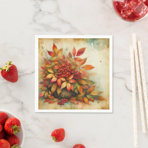 Herfstbladeren waterverf herfstkleuren servet