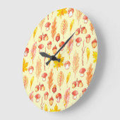 Herfstbladeren: Waterverf retro behang Grote Klok (Hoek)