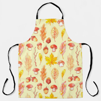 Herfstbladeren: Waterverf retro behang Schort