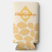 Herfstbladpatroon Persoonlijke Monogramnaam (Achterkant)