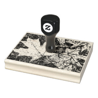 Herfstbladstempel 4x6 	rubberstempel