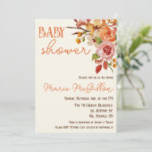 Herfstbloem, Herfstbladeren, Takken, Baby Shower Kaart (Staand voorkant)