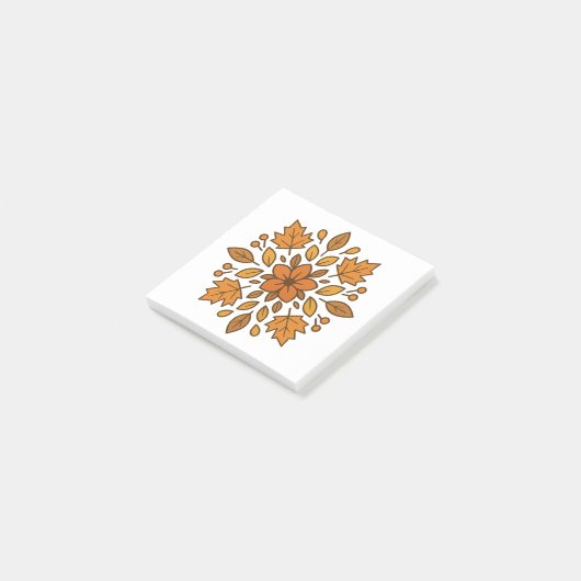 Herfstbloem mandala post-it® notes (Schuin)