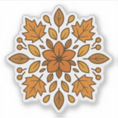 Herfstbloem mandala sticker (Voorkant)