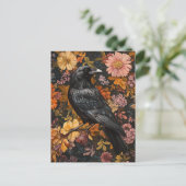 Herfstbloem Raven Crow Briefkaart (Staand voorkant)