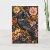 Herfstbloem Raven Crow Kaart (Voorkant)