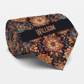 Herfstbloemen Boho-geïnspireerd Stropdas (Opgerold)