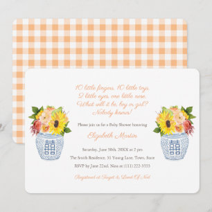 Herfstbloemen Geslacht Onbekende Baby Shower in de Kaart