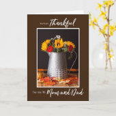 Herfstbloemen Herfstbladeren Thanksgiving Mama en Kaart (Gele Bloem)