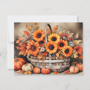Herfstbloemen, herfstkleuren, briefkaart