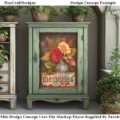 Herfstbloemen & Herinneringen Teken DQ2 Decoupage Tissuepapier