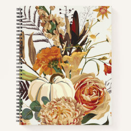 Herfstbloemen, kruiden en paddenstoelen. notitieboek