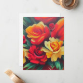 Herfstbloemen Notitiekaartje (Voorkant / Achterkant in situ)