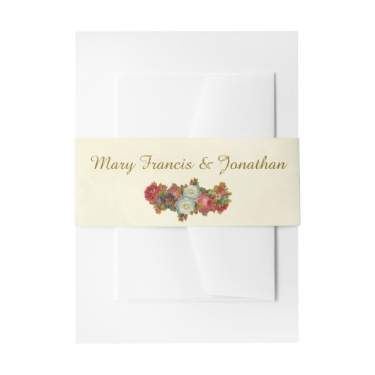  herfstbloemen op het Ivory Wedding Uitnodigingen Wikkel (Voorkant Voorbeeld)