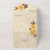 Herfstbloemen op papier all in one uitnodiging (Buitenkant)