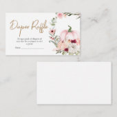 Herfstbloemen Pompoen Baby shower Luier Raffle Informatiekaartje (Voorkant / Achterkant)