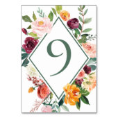 Herfstbloemen Tafelkaartjes Sage Groen 9 Kaart (Voorkant)