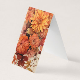 Herfstbloemen Vouwen Bladwijzer Bookmarkers Visitekaartjes