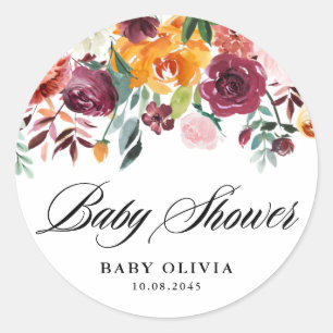 Herfstbloemenkrans Fall Baby Shower Ronde Sticker