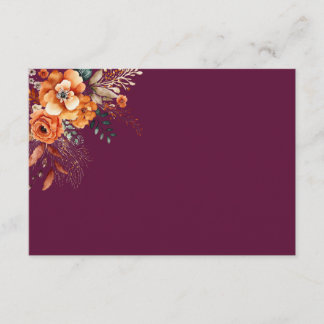 Herfstbloemige elegante burgundy notitiekaartje