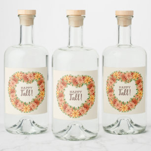 Herfstbloemstuk Likeurfles Etiket