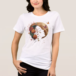 Herfstbloesem Esthetische Fijne Kunst Halve maan Tri-Blend Shirt