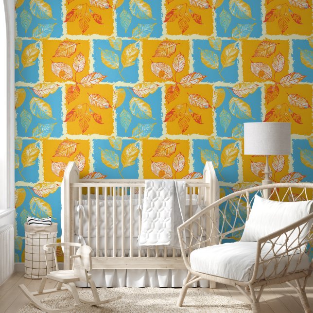 Herfstblokbladeren Behang (Kinderen)