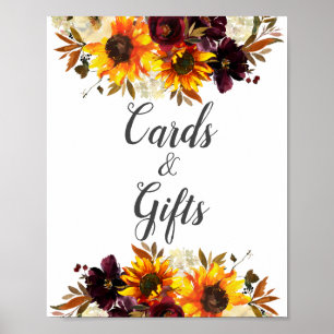 Herfstboeket zonnebloemen bloemkaarten & cadeaus poster