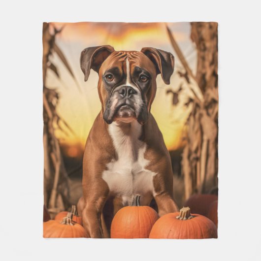 herfstbokser fleece deken (Voorkant)