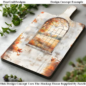 Herfstbomen & bladeren door raam AM9 Decoupage Tissuepapier