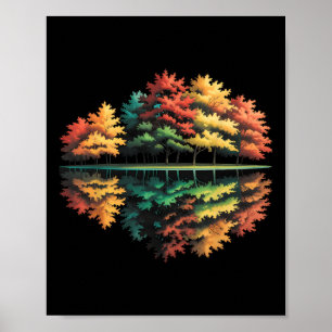 Herfstbomen Bosreflectie Natuurliefhebber Val F Poster