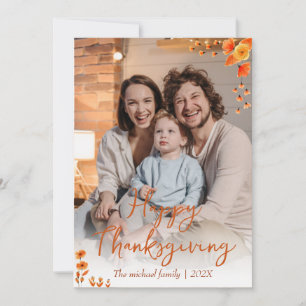 herfstbomen gelukkig thanksgiving Familie foto Feestdagenkaart