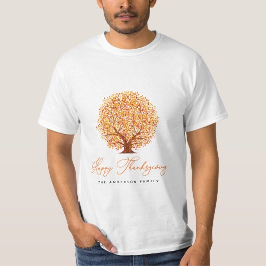 herfstbomen gelukkig Thanksgiving T-shirt (Voorkant)