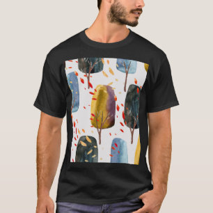 Herfstbomen: Handgeschilderde Waterverf naadloos T-shirt