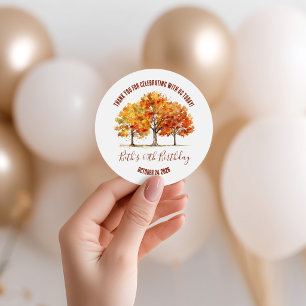 Herfstbomen, herfst, eik, esdoorn, bomen feest gun ronde sticker