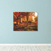 Herfstbomen in Cresheim Glen (Philadelphia) Canvas Afdruk (Insitu (Houten vloer))