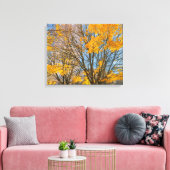 Herfstbomen in het stadsbeeld canvas afdruk (Insitu (Woonkamer))