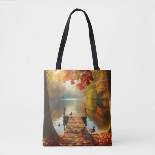 Herfstbomen & meer met eenden draagtas