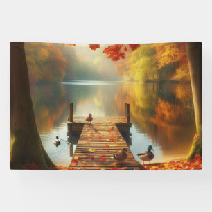 Herfstbomen & meer met eenden spandoek
